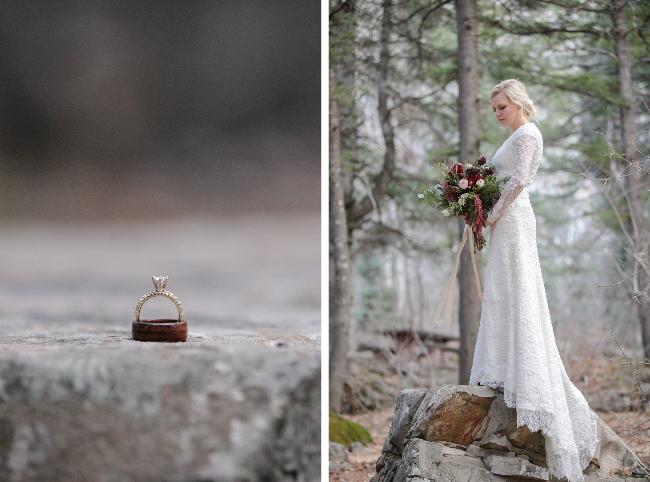 EK-Studios-Utah-Wedding-Photographers-Bridals-in-the-woods-pines-winter-dark-red-floral010-Blog