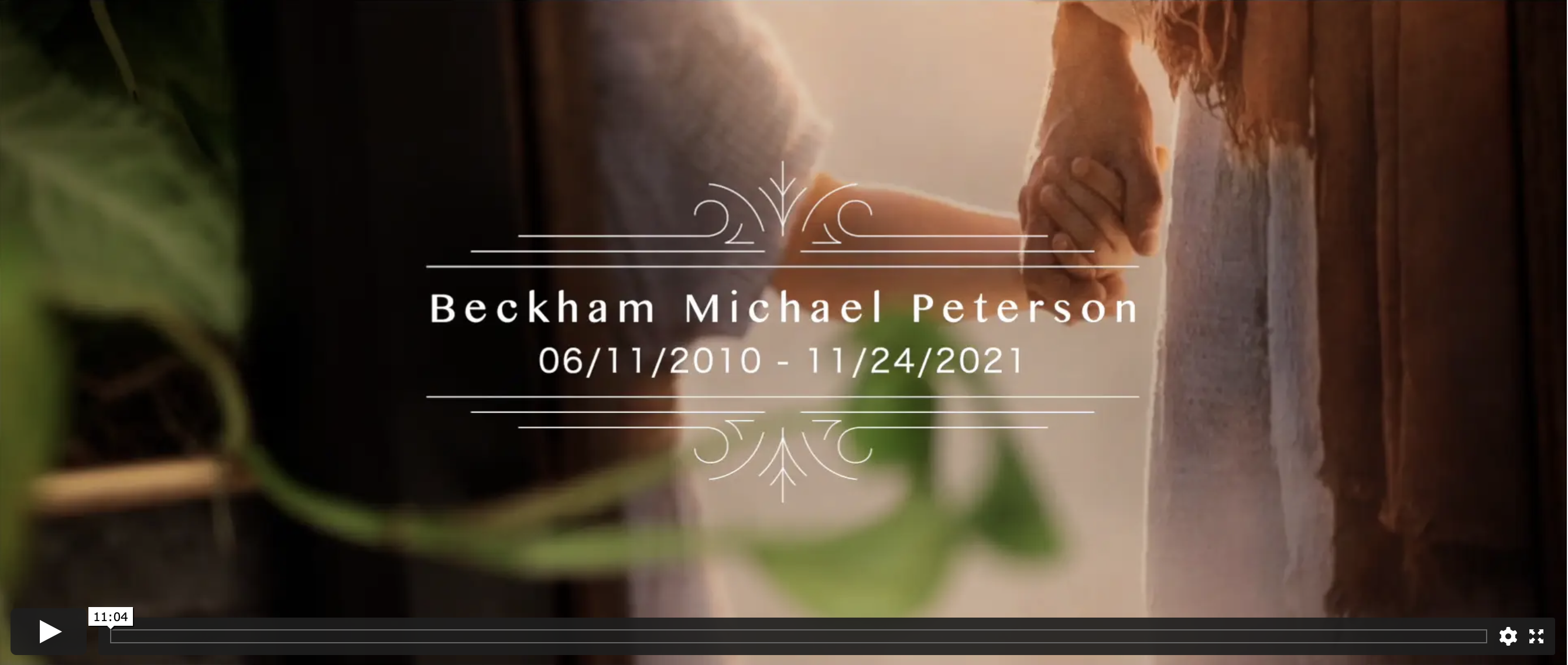 Beckham peterson funeral video - little boy