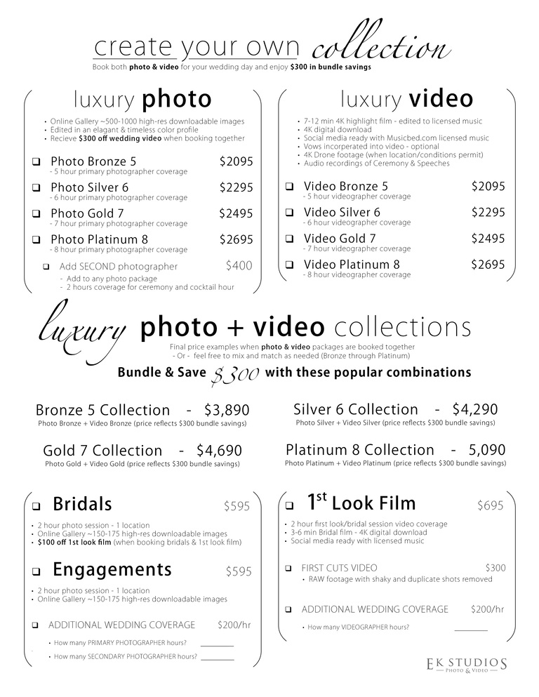 Traditional Utah wedding prices photo and video
